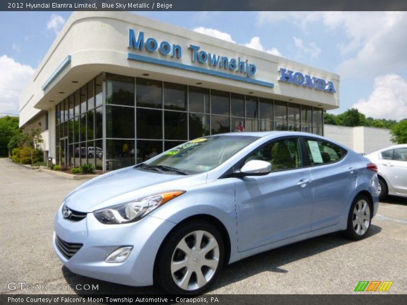 Blue Sky Metallic / Beige 2012 Hyundai Elantra Limited