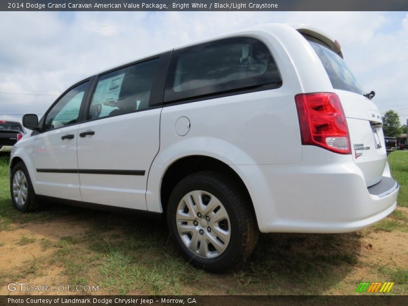 Bright White / Black/Light Graystone 2014 Dodge Grand Caravan American Value Package