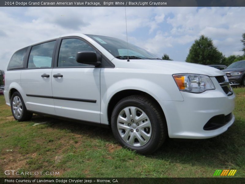 Bright White / Black/Light Graystone 2014 Dodge Grand Caravan American Value Package