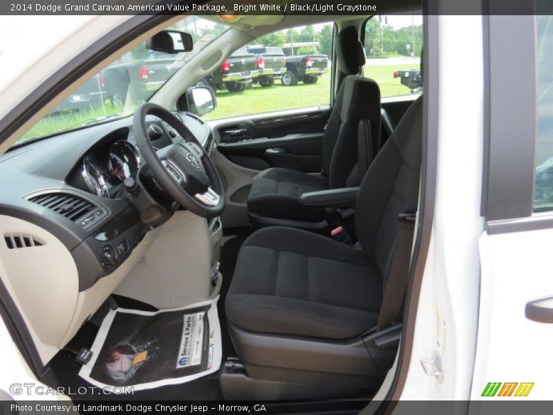 Bright White / Black/Light Graystone 2014 Dodge Grand Caravan American Value Package