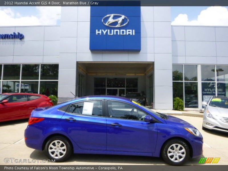 Marathon Blue / Gray 2012 Hyundai Accent GLS 4 Door