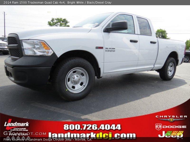 Bright White / Black/Diesel Gray 2014 Ram 1500 Tradesman Quad Cab 4x4