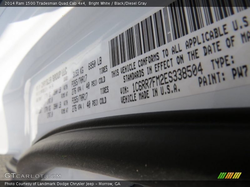 Bright White / Black/Diesel Gray 2014 Ram 1500 Tradesman Quad Cab 4x4