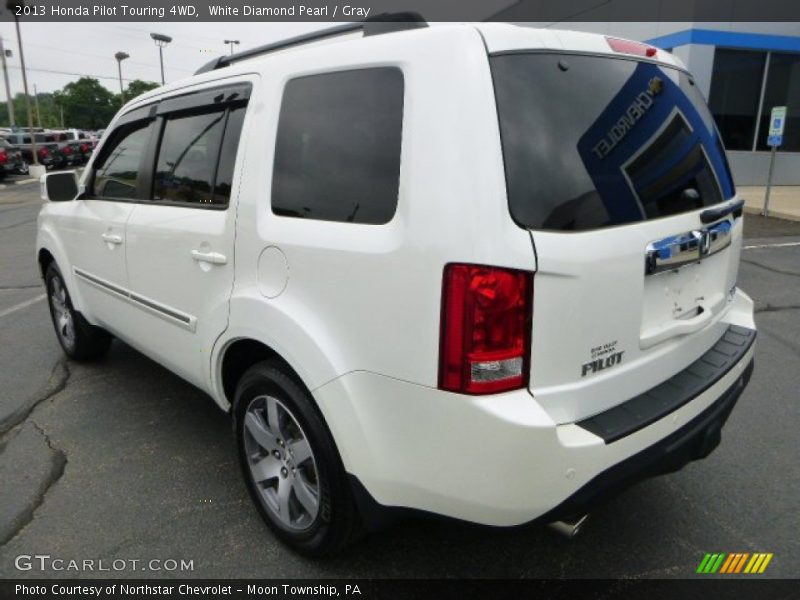 White Diamond Pearl / Gray 2013 Honda Pilot Touring 4WD