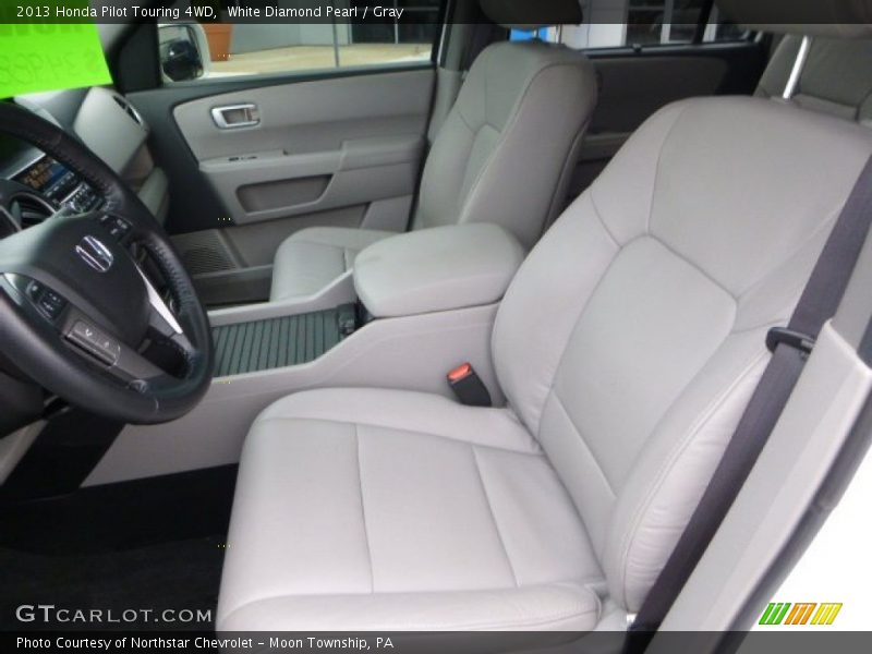 White Diamond Pearl / Gray 2013 Honda Pilot Touring 4WD