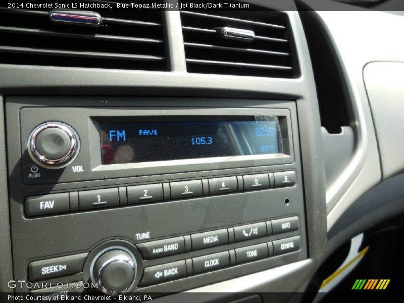 Blue Topaz Metallic / Jet Black/Dark Titanium 2014 Chevrolet Sonic LS Hatchback