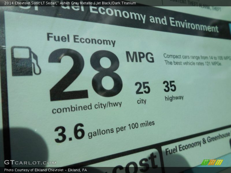 Ashen Gray Metallic / Jet Black/Dark Titanium 2014 Chevrolet Sonic LT Sedan