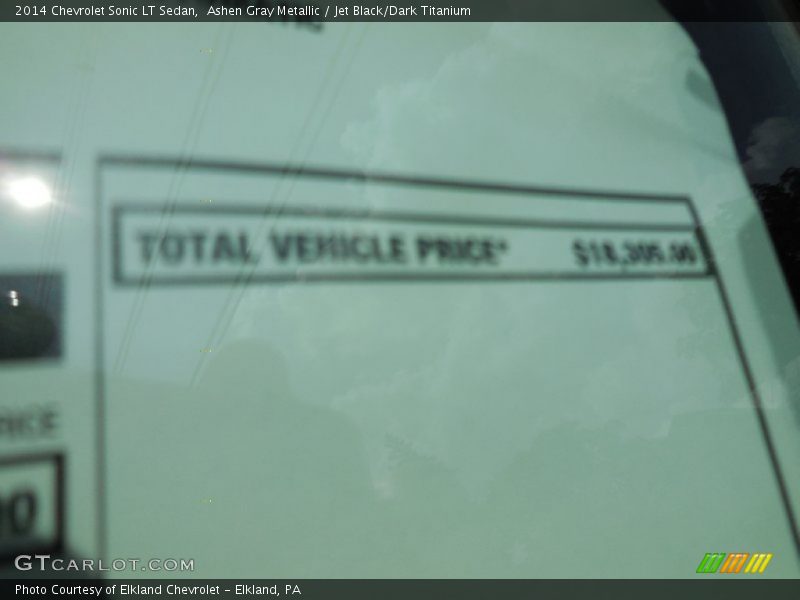 Ashen Gray Metallic / Jet Black/Dark Titanium 2014 Chevrolet Sonic LT Sedan