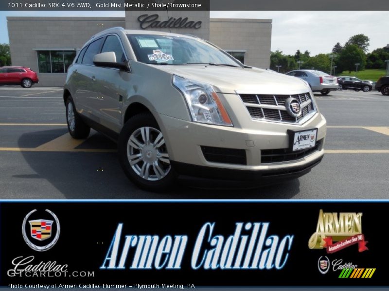 Gold Mist Metallic / Shale/Brownstone 2011 Cadillac SRX 4 V6 AWD