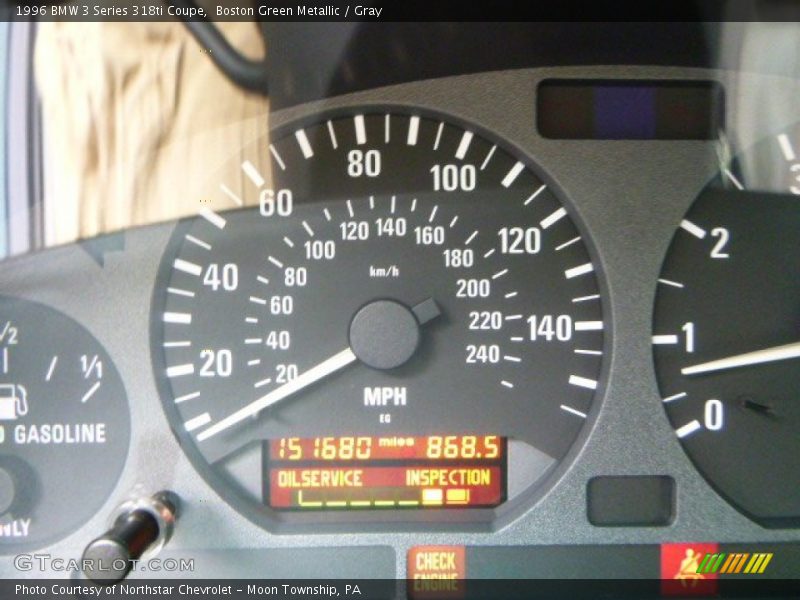 Boston Green Metallic / Gray 1996 BMW 3 Series 318ti Coupe