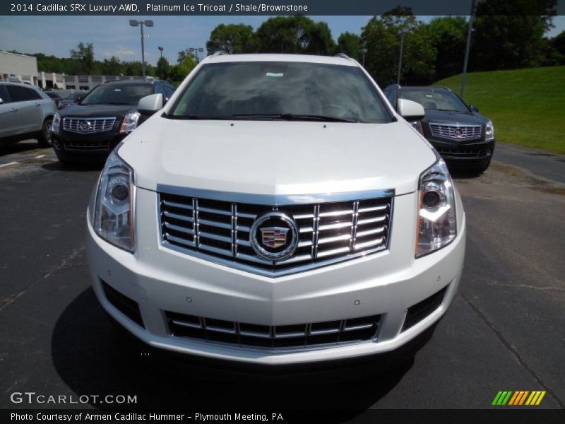 Platinum Ice Tricoat / Shale/Brownstone 2014 Cadillac SRX Luxury AWD