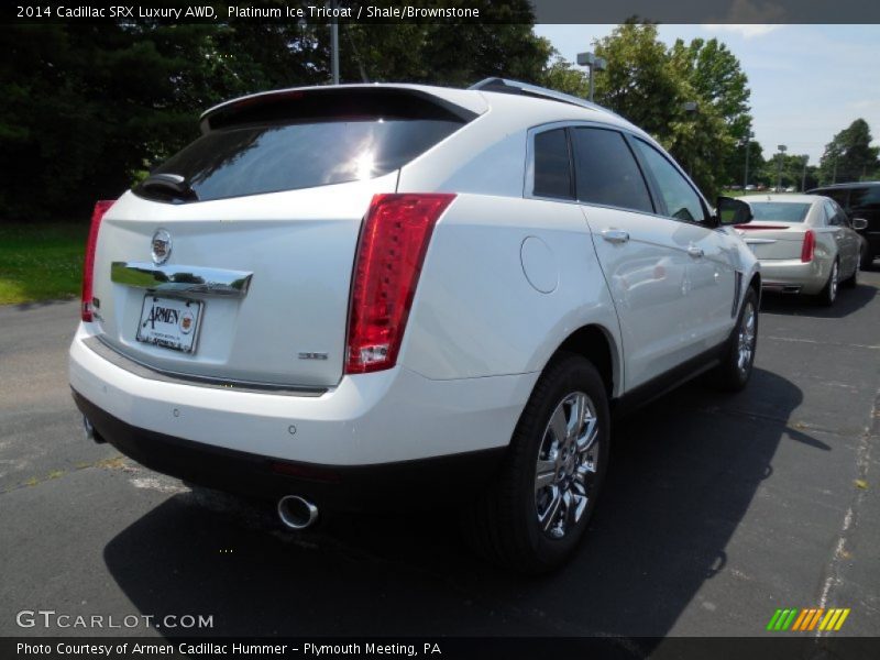 Platinum Ice Tricoat / Shale/Brownstone 2014 Cadillac SRX Luxury AWD