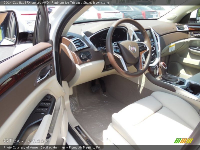 Platinum Ice Tricoat / Shale/Brownstone 2014 Cadillac SRX Luxury AWD