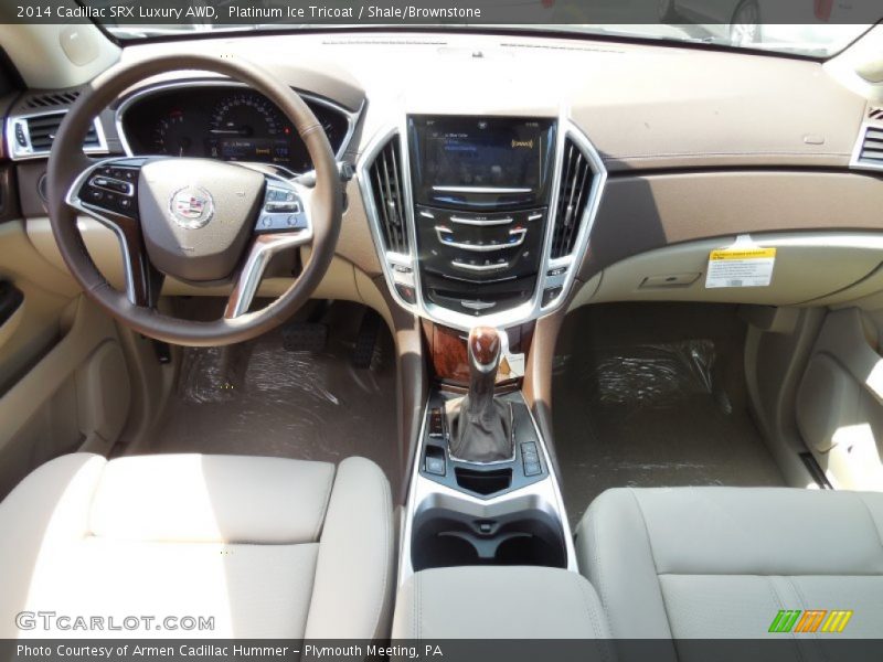 Platinum Ice Tricoat / Shale/Brownstone 2014 Cadillac SRX Luxury AWD