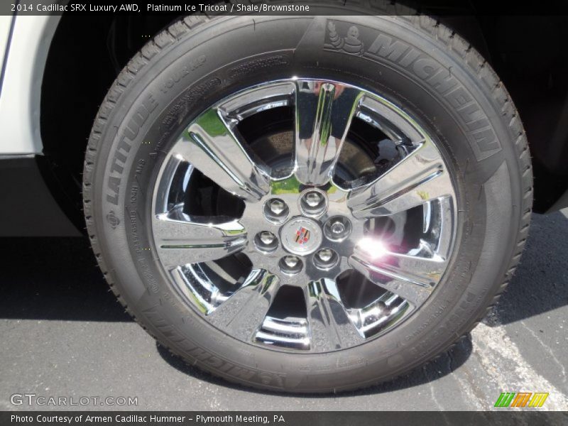 Platinum Ice Tricoat / Shale/Brownstone 2014 Cadillac SRX Luxury AWD