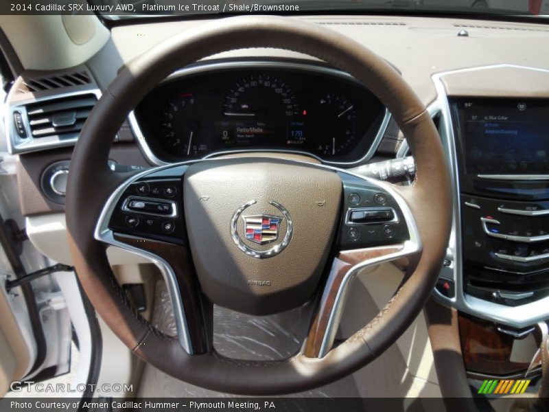 Platinum Ice Tricoat / Shale/Brownstone 2014 Cadillac SRX Luxury AWD