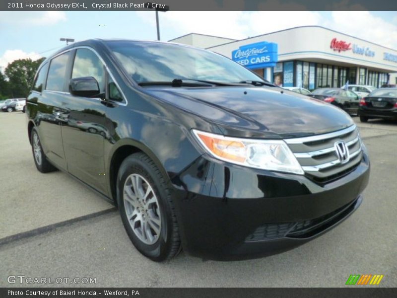 Crystal Black Pearl / Gray 2011 Honda Odyssey EX-L