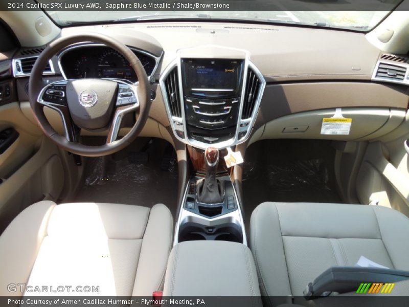 Sapphire Blue Metallic / Shale/Brownstone 2014 Cadillac SRX Luxury AWD