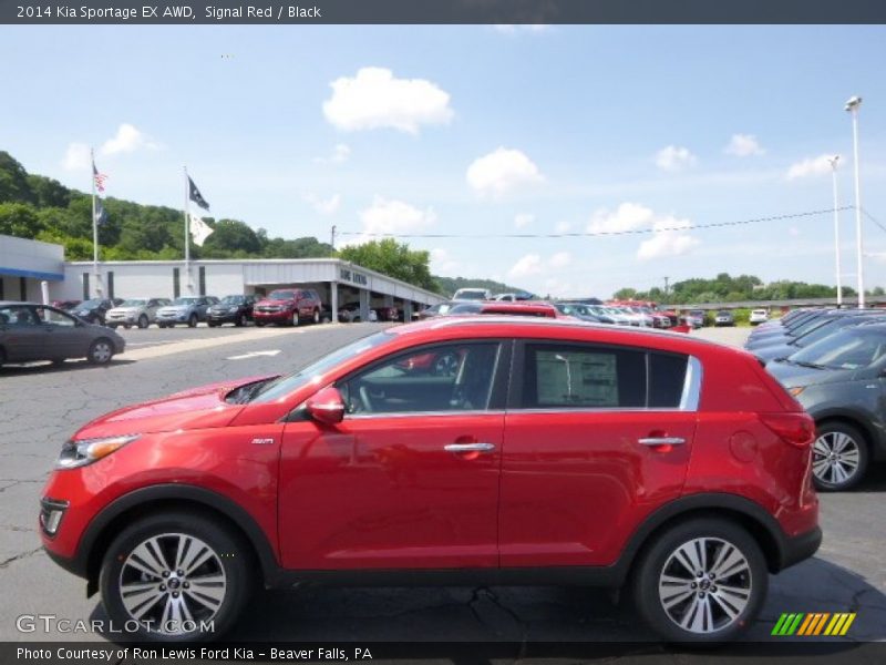 Signal Red / Black 2014 Kia Sportage EX AWD