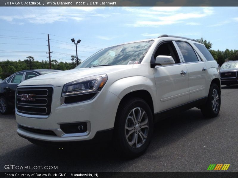 White Diamond Tricoat / Dark Cashmere 2014 GMC Acadia SLT