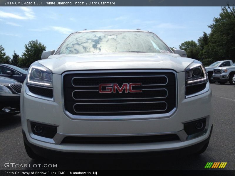 White Diamond Tricoat / Dark Cashmere 2014 GMC Acadia SLT