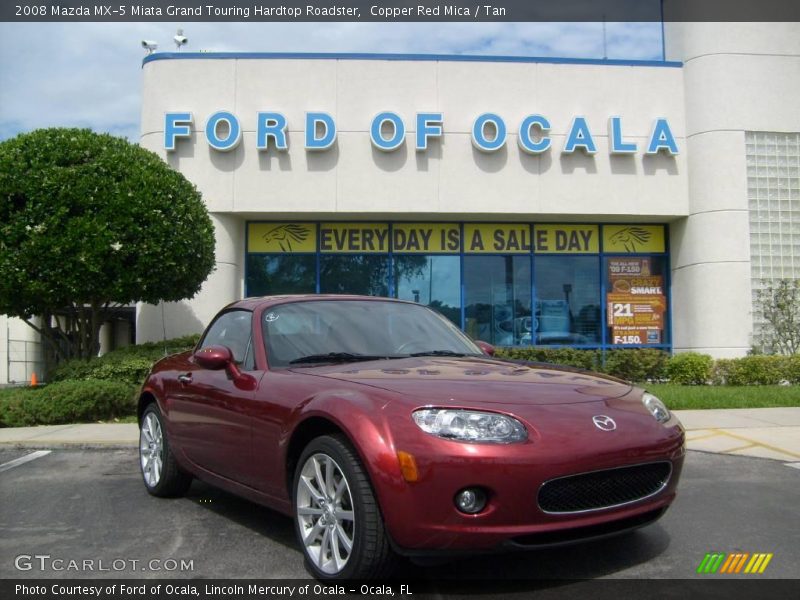 Copper Red Mica / Tan 2008 Mazda MX-5 Miata Grand Touring Hardtop Roadster