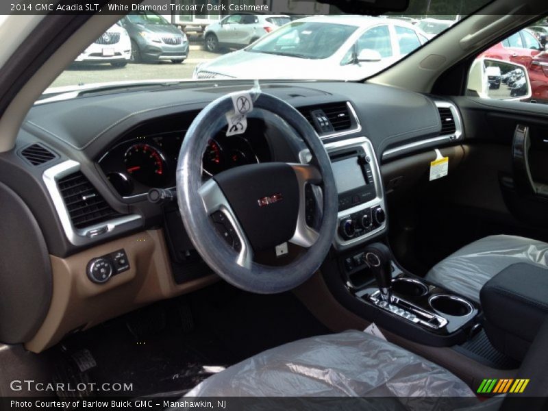 White Diamond Tricoat / Dark Cashmere 2014 GMC Acadia SLT