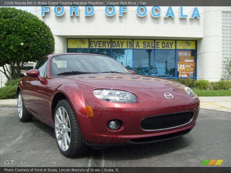 Copper Red Mica / Tan 2008 Mazda MX-5 Miata Grand Touring Hardtop Roadster