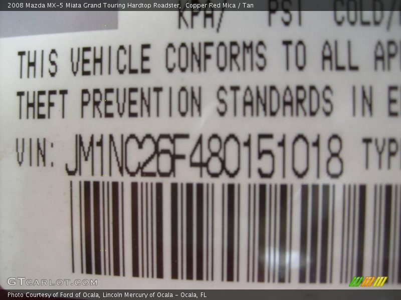 Copper Red Mica / Tan 2008 Mazda MX-5 Miata Grand Touring Hardtop Roadster