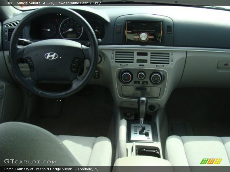 Powder White Pearl / Gray 2008 Hyundai Sonata GLS V6