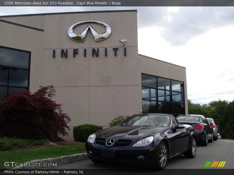 Capri Blue Metallic / Beige 2005 Mercedes-Benz SLK 350 Roadster