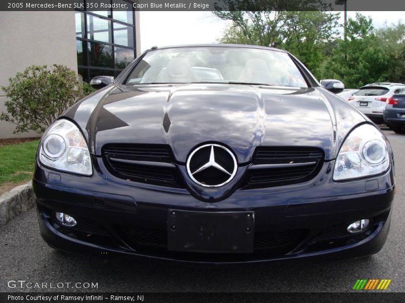 Capri Blue Metallic / Beige 2005 Mercedes-Benz SLK 350 Roadster
