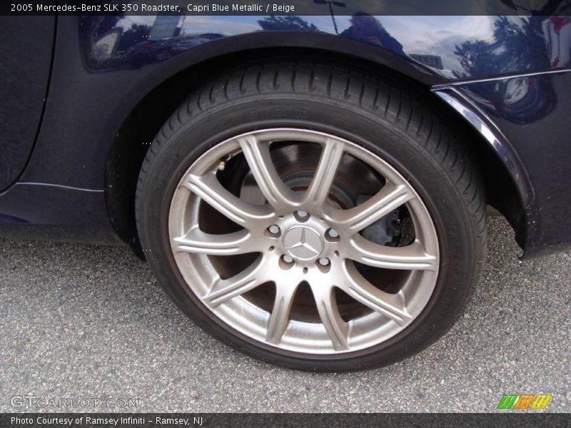 Capri Blue Metallic / Beige 2005 Mercedes-Benz SLK 350 Roadster