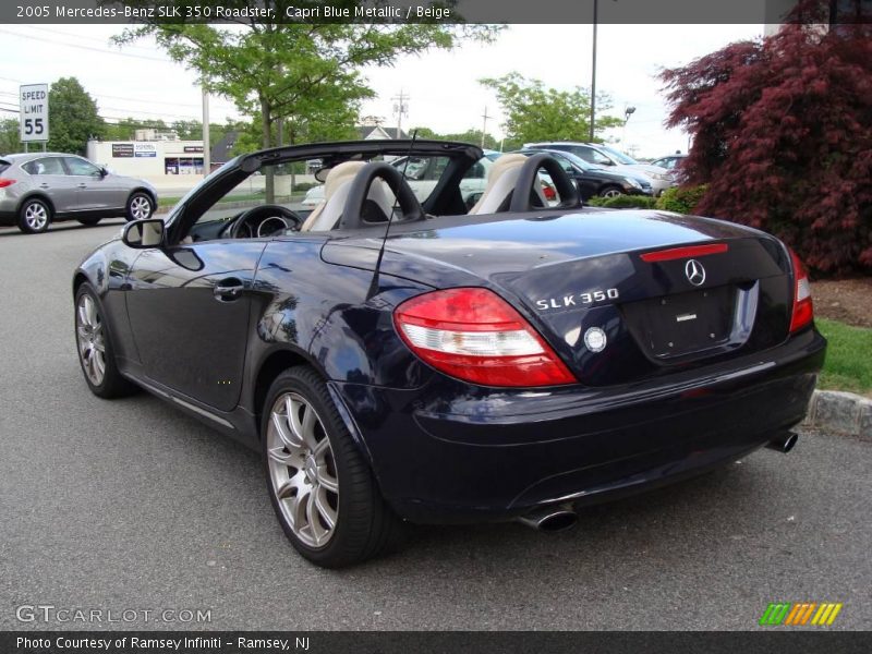 Capri Blue Metallic / Beige 2005 Mercedes-Benz SLK 350 Roadster