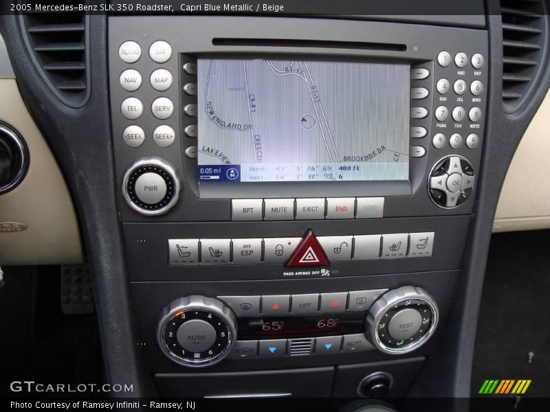 Capri Blue Metallic / Beige 2005 Mercedes-Benz SLK 350 Roadster