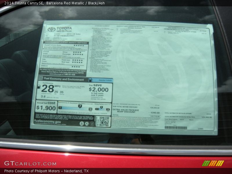 Barcelona Red Metallic / Black/Ash 2014 Toyota Camry SE