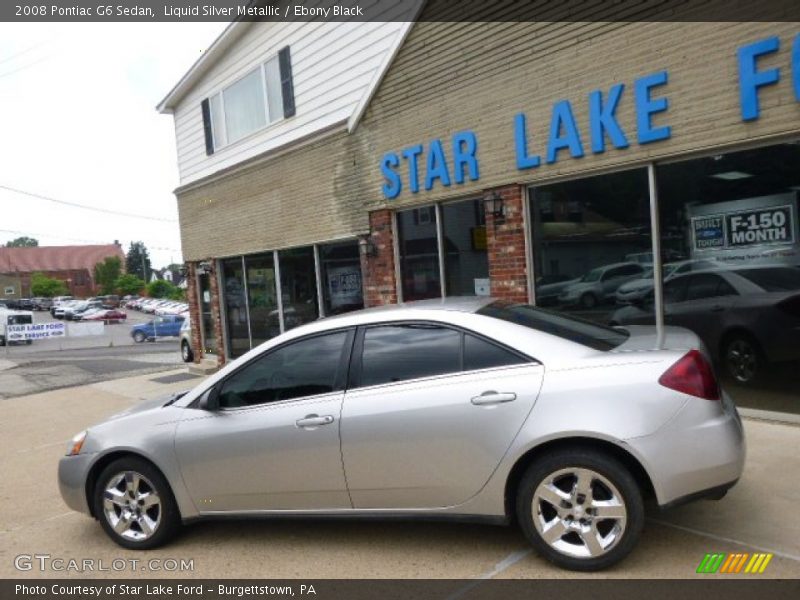 Liquid Silver Metallic / Ebony Black 2008 Pontiac G6 Sedan