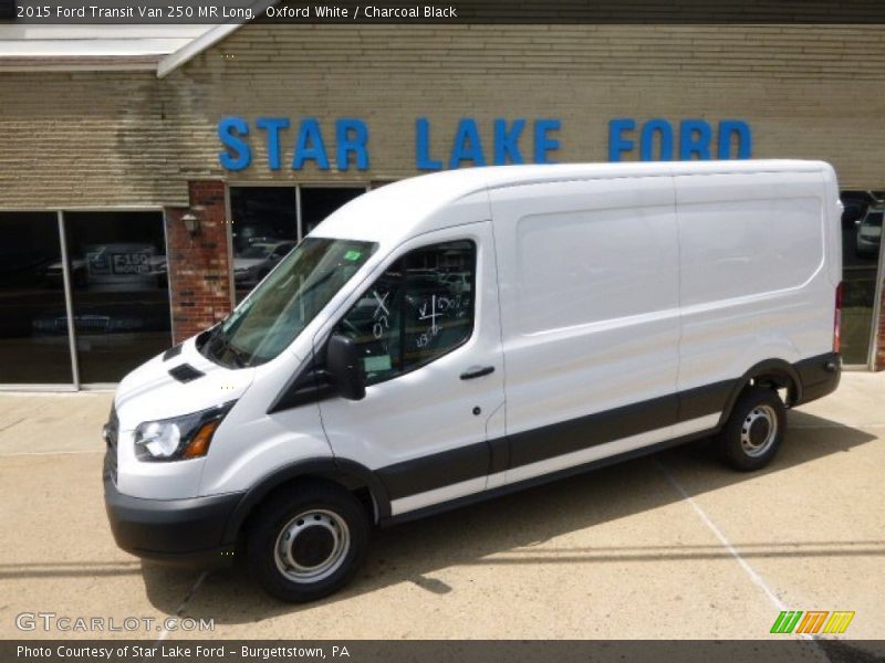 Oxford White / Charcoal Black 2015 Ford Transit Van 250 MR Long