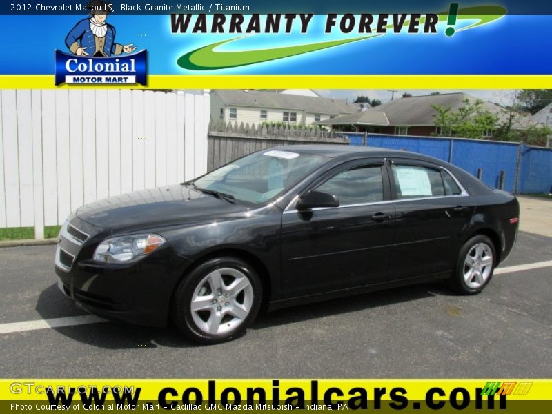 Black Granite Metallic / Titanium 2012 Chevrolet Malibu LS