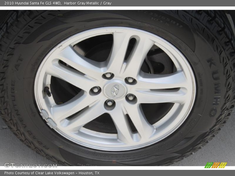 Harbor Gray Metallic / Gray 2010 Hyundai Santa Fe GLS 4WD