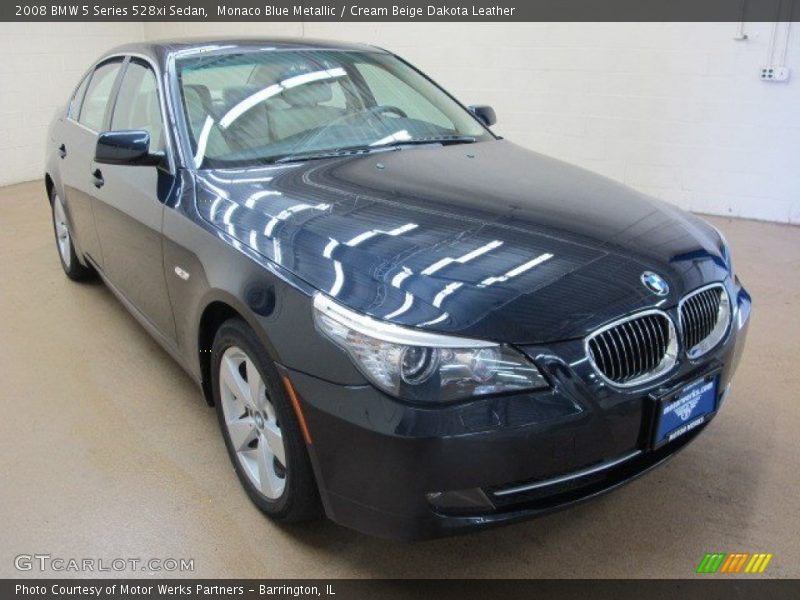 Monaco Blue Metallic / Cream Beige Dakota Leather 2008 BMW 5 Series 528xi Sedan