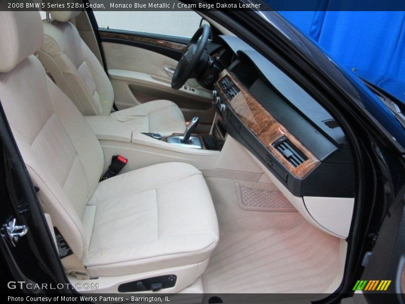 Monaco Blue Metallic / Cream Beige Dakota Leather 2008 BMW 5 Series 528xi Sedan