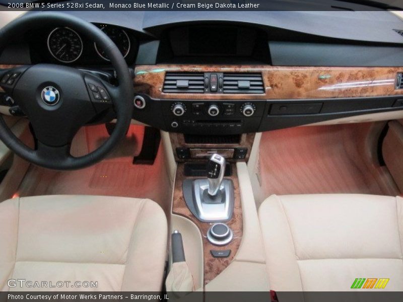 Monaco Blue Metallic / Cream Beige Dakota Leather 2008 BMW 5 Series 528xi Sedan