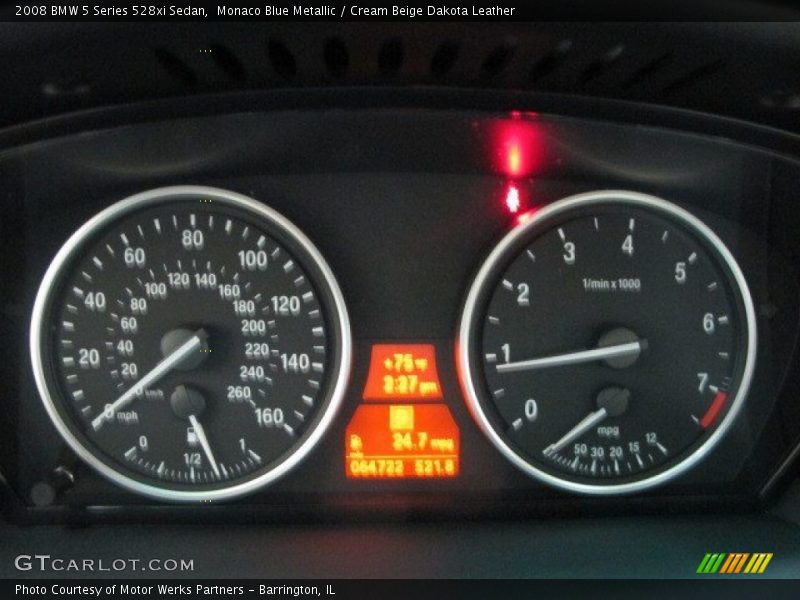 Monaco Blue Metallic / Cream Beige Dakota Leather 2008 BMW 5 Series 528xi Sedan
