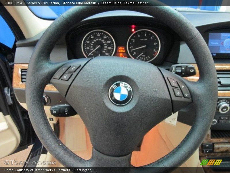 Monaco Blue Metallic / Cream Beige Dakota Leather 2008 BMW 5 Series 528xi Sedan
