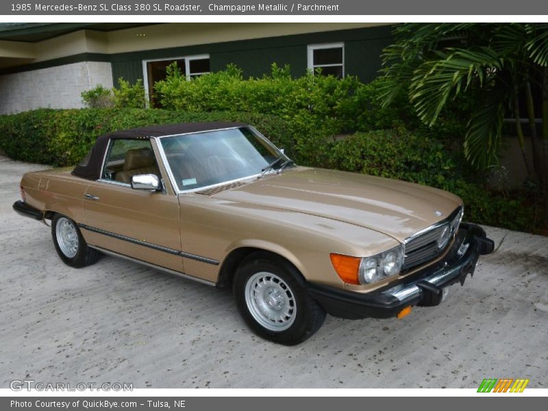 Champagne Metallic / Parchment 1985 Mercedes-Benz SL Class 380 SL Roadster