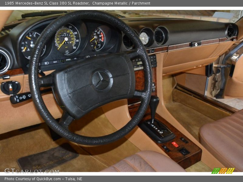 Champagne Metallic / Parchment 1985 Mercedes-Benz SL Class 380 SL Roadster