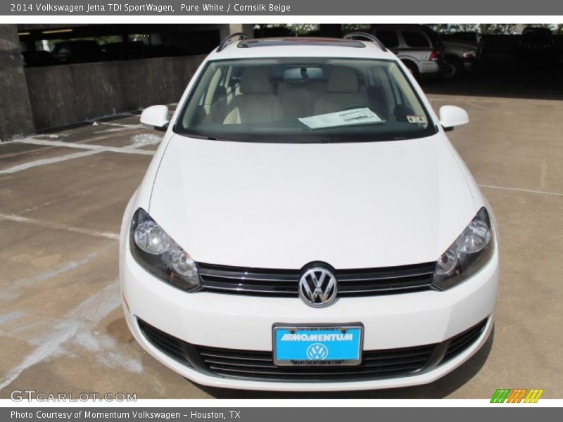 Pure White / Cornsilk Beige 2014 Volkswagen Jetta TDI SportWagen