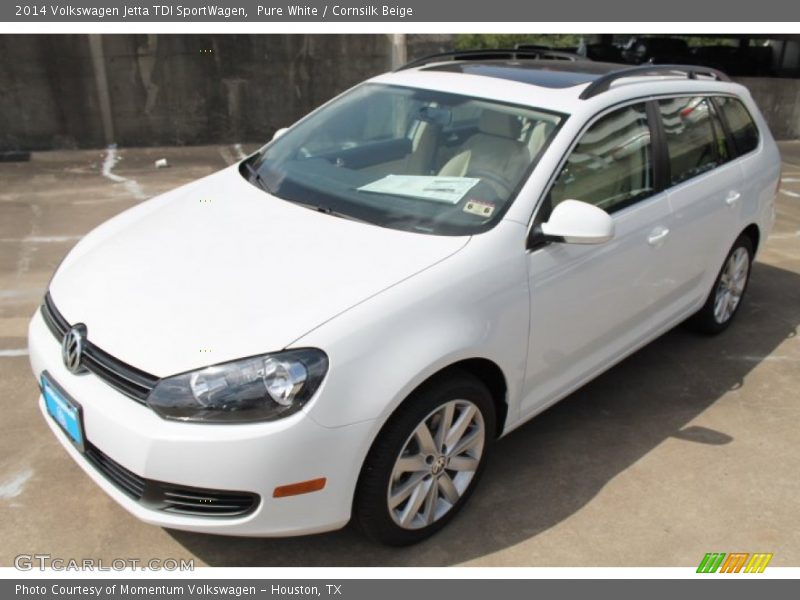 Pure White / Cornsilk Beige 2014 Volkswagen Jetta TDI SportWagen