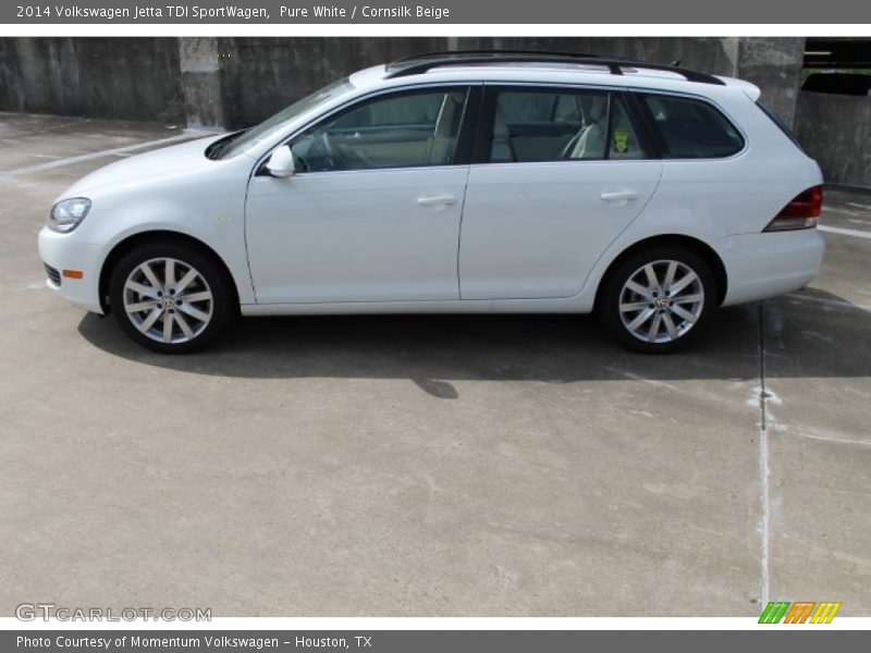 Pure White / Cornsilk Beige 2014 Volkswagen Jetta TDI SportWagen